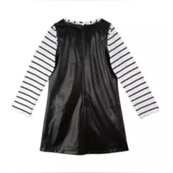Tween Diva Girls Faux Leather Jumper Dress set NWT sz 10 Black - Picture 2 of 5